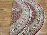 Persian Rug Hand Knotted Oriental Rug Fine Round Silk Tabriz Area Rug 6'8x6'8