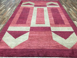 Persian Rug Hand Knotted Oriental Rug Fine Semi-Antique Modern Persian Gabbeh Area Rug 6'8 x 10'4