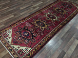 Persian Rug Hand Knotted Oriental Rug Fine Semi-Antique Persian Heriz Oriental Runner 3'6X10'2