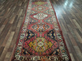 Persian Rug Hand Knotted Oriental Rug Fine Semi-Antique Persian Heriz Oriental Runner 3'8X11'3
