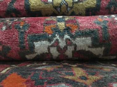 Persian Rug Hand Knotted Oriental Rug Fine Semi-Antique Persian Heriz Oriental Runner 3'8X11'3