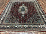 Persian Rug Hand Knotted Oriental Rug FIne Semi-Antique Silk Bijar Area Rug 8'x9'6