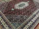 Persian Rug Hand Knotted Oriental Rug FIne Semi-Antique Silk Bijar Area Rug 8'x9'6