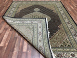 Persian Rug Hand Knotted Oriental Rug Large Fine Silk Mahi Tabriz Oriental Area Rug 8'1x10'1