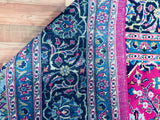 Persian Rug Hand Knotted Oriental Rug Large Semi-Antique Hot Pink Persian Kashan Rug 9'10x 12'8