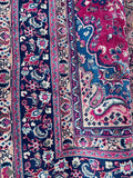 Persian Rug Hand Knotted Oriental Rug Large Semi-Antique Hot Pink Persian Kashan Rug 9'10x 12'8