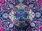 Persian Rug Hand Knotted Oriental Rug Large Semi-Antique Hot Pink Persian Kashan Rug 9'10x 12'8