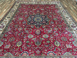 Persian Rug Hand Knotted Oriental Rug Large Semi-Antique Persian Kashan Rug 9'6 x 13'2