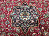 Persian Rug Hand Knotted Oriental Rug Large Semi-Antique Persian Kashan Rug 9'6 x 13'2