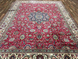 Persian Rug Hand Knotted Oriental Rug Large Semi-Antique Persian Kashan Rug 9'6 x 13'2