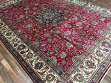 Persian Rug Hand Knotted Oriental Rug Large Semi-Antique Persian Kashan Rug 9'6 x 13'2