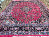 Persian Rug Hand Knotted Oriental Rug Large Very Fine Imperial Persian Mashad Semi-Antique Rug 9'10 x 12'11