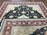 Persian Rug Hand Knotted Oriental Rug Large Very Fine Persian Silk Tabriz Area Rug 9'11 x 14'