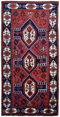 Persian Rug Hand Knotted Oriental Rug Persian Hamadan Oriental Runner Rug 4'6 x 8'1