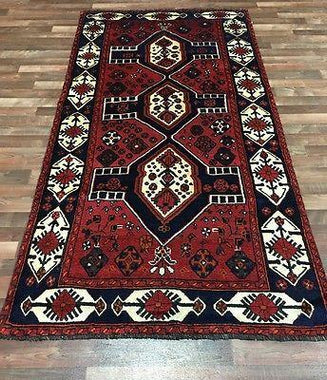 Persian Rug Hand Knotted Oriental Rug Persian Hamadan Oriental Runner Rug 4'6 x 8'1