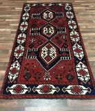 Persian Rug Hand Knotted Oriental Rug Persian Hamadan Oriental Runner Rug 4'6 x 8'1