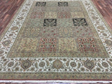 Persian Rug Hand Knotted Oriental Rug Rare Fine Persian Silk Garden Tabriz Large Area Rug 9'1x12'2