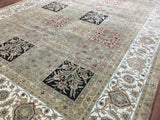 Persian Rug Hand Knotted Oriental Rug Rare Fine Persian Silk Garden Tabriz Large Area Rug 9'1x12'2