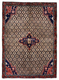 Persian Rug Hand Knotted Oriental Rug Semi-Antique 1964 Estate Persian Hamadan Rug 3'4 x 4'8 (Vault Collection)