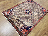 Persian Rug Hand Knotted Oriental Rug Semi-Antique 1964 Estate Persian Hamadan Rug 3'4 x 4'8 (Vault Collection)
