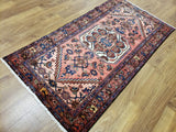 Persian Rug Hand Knotted Oriental Rug Semi Antique Estate Persian Hamadan Rug 3'3 x 6'1