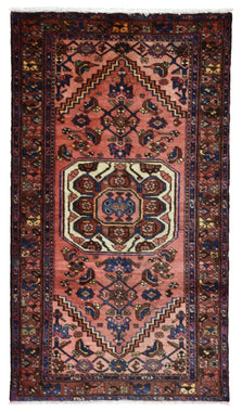 Persian Rug Hand Knotted Oriental Rug Semi Antique Estate Persian Hamadan Rug 3'3 x 6'1