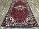 Persian Rug Hand Knotted Oriental Rug Semi-Antique Estate Persian Hamadan Rug 5' x 10'7