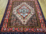 Persian Rug Hand Knotted Oriental Rug Semi Antique Fine Estate Persian Hamadan Rug 4'1 x 4'7