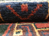 Persian Rug Hand Knotted Oriental Rug Semi-Antique Fine Estate Persian Hamadan Runner 3'7 x 9'7