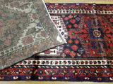 Persian Rug Hand Knotted Oriental Rug Semi-Antique Fine Estate Persian Hamadan Runner 3'7 x 9'7