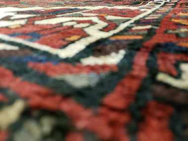 Persian Rug Hand Knotted Oriental Rug Semi-Antique Fine Estate Persian Hamadan Runner 3'7 x 9'7