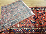 Persian Rug Hand Knotted Oriental Rug Semi-Antique Fine Persian Hamadan Runner 3'3 x 10'4