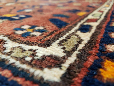 Persian Rug Hand Knotted Oriental Rug Semi-Antique Fine Persian Hamadan Runner 3'3 x 10'4