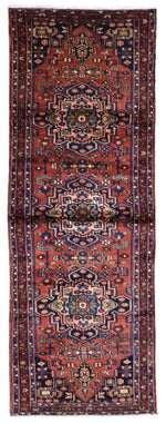 Persian Rug Hand Knotted Oriental Rug Semi-Antique Fine Persian Hamadan Runner 3'4X9'10