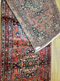 Persian Rug Hand Knotted Oriental Rug Semi-Antique Fine Persian Hamadan Runner 3'4X9'10