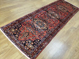 Persian Rug Hand Knotted Oriental Rug Semi-Antique Fine Persian Hamadan Runner 3'4X9'10