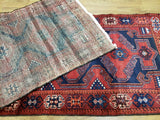 Persian Rug Hand Knotted Oriental Rug Semi-Antique Fine Persian Hamadan Runner 3'4X9'3
