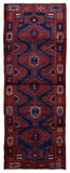 Persian Rug Hand Knotted Oriental Rug Semi-Antique Fine Persian Hamadan Runner 3'4X9'3