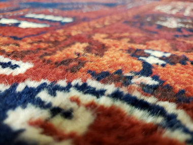 Persian Rug Hand Knotted Oriental Rug Semi-Antique Fine Persian Hamadan Runner 3'4X9'3