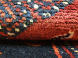Persian Rug Hand Knotted Oriental Rug Semi-Antique Fine Persian Hamadan Runner 3'4X9'3
