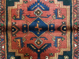 Persian Rug Hand Knotted Oriental Rug Semi-Antique Fine Persian Hamadan Runner 3'4x9'6
