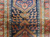 Persian Rug Hand Knotted Oriental Rug Semi-Antique Fine Persian Hamadan Runner 3'7X12'10