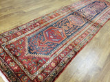 Persian Rug Hand Knotted Oriental Rug Semi-Antique Fine Persian Hamadan Runner 3'7X12'10