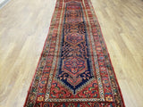 Persian Rug Hand Knotted Oriental Rug Semi-Antique Fine Persian Hamadan Runner 3'7X12'10