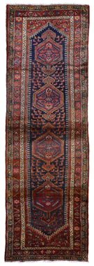 Semi-Antique Fine Persian Hamadan Runner 3'7X12'10