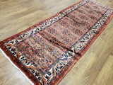 Persian Rug Hand Knotted Oriental Rug Semi-Antique Fine Persian Hamadan Runner 3'7X9'10