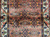 Persian Rug Hand Knotted Oriental Rug Semi-Antique Fine Persian Hamadan Runner 3'7X9'10