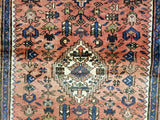 Persian Rug Hand Knotted Oriental Rug Semi-Antique Fine Persian Hamadan Runner 3'8X10'3