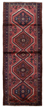 Persian Rug Hand Knotted Oriental Rug Semi-Antique Fine Persian Hamadan Runner 3'8X9'4
