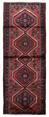 Persian Rug Hand Knotted Oriental Rug Semi-Antique Fine Persian Hamadan Runner 3'8X9'4